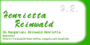henrietta reinwald business card